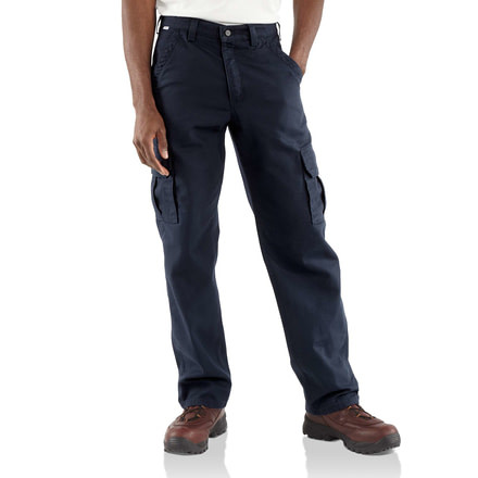 Carhartt Flame-Resistant Canvas Cargo Pant, Dark Navy, 38/30 FRB240-DNY-30-38