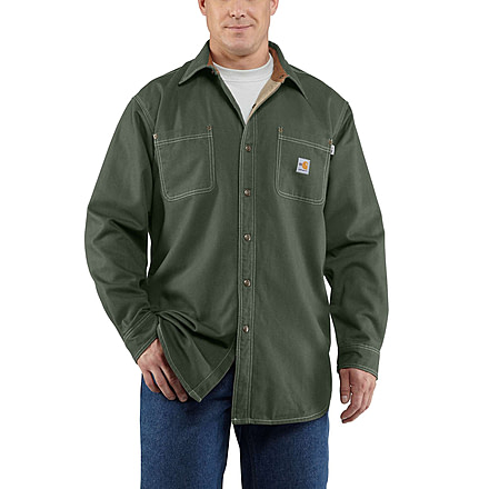 Carhartt Flame-Resistant Canvas Shirt Jacket, Moss, Medium/Regular 100432-316-REG-M