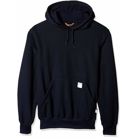 Carhartt Flame-Resistant Hooded Sweatshirt, Dark Navy, Small/Regular, 102907-410-REG-S