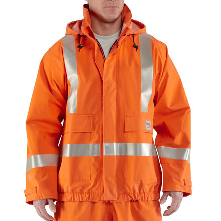 Carhartt Flame-Resistant Rain Jacket, Bold Orange, 2XL/Tall 100447-827-TLL-2XL