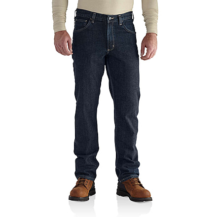 Carhartt Flame-Resistant Rugged Flex Jean Straight Traditional Fit, Deep Indigo Wash, 42/36 101814-972-36-42