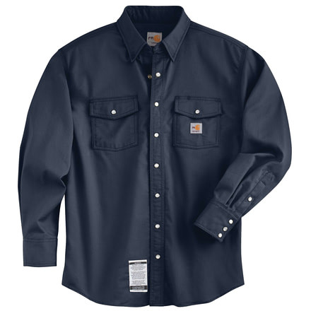 Carhartt Flame-Resistant Snap Flame-ResistantonT-Shirt, Dark Navy, Extra Large/Regular 101572-410-REG-XL