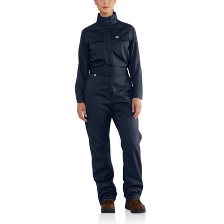 Carhartt Flame-Resistant Womens Rugged Flex Twill Coverall, Dark Navy, Large/Short 102450-410-SHT-L