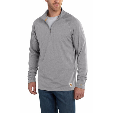 Force Cotton Delmont Long Sleeve Quarter Zip - Mens-Heather Gray-X-Large