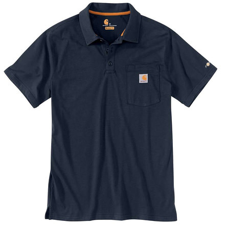 Carhartt Force Cotton Delmont Pocket Polo - Mens, Navy, 2XL-Regular, 103569-412-2XL-REG