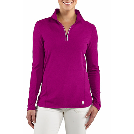 Force Quarter Zip Shirt - Womens-Magenta Heather-Small