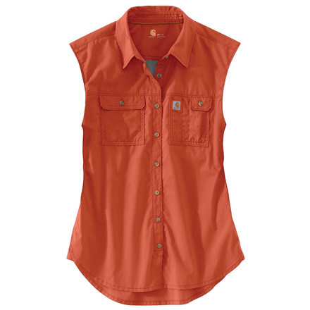 Carhartt Force Ridgefield Sleeveless Shirt - Womens, Cranberry, M-REG 102478-622-REG-M