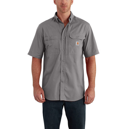 Carhartt Force Ridgefield Solid Short Sleeve Shirt for Mens, Asphalt, Large/Regular 102417-066-REG-L