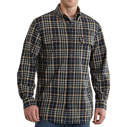 Carhartt Fort Plaid Long-Sleeve Chambray Shirt - Men's-Navy-Large