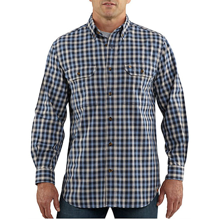 Carhartt Fort Plaid Long-Sleeve Shirt - Men's-Navy-Medium