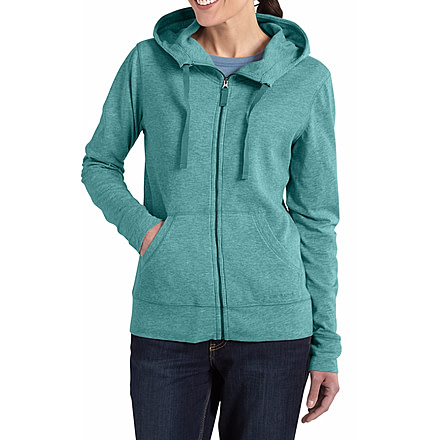 Hayward Zip Front Hoodie - Womens-Coast Blue Heather-X-Small