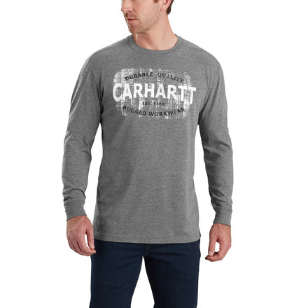 Carhartt Maddock Rugged WW Graphic Long Sleeve TShirt-Men's, Granite Heather, Medium, Regular, 103357-020-REG-M