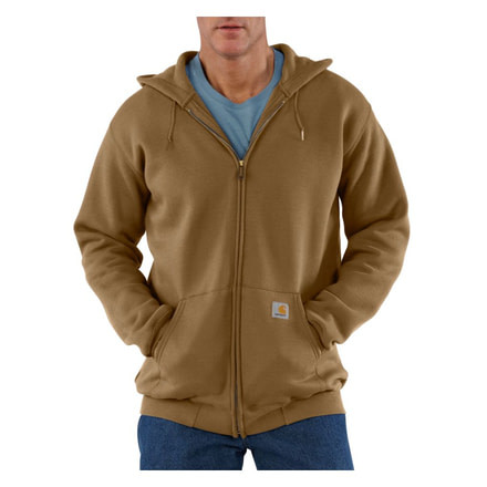 Carhartt Midweight Hooded Zip-Front Sweatshirt - Men's-Brown Boot-XX-Large-Regular