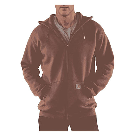 Midweight Hooded Zip-Front Sweatshirt - Mens-Charcoal Heather-X-Large-Tall