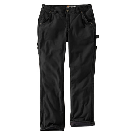Carhartt Original Fit Crawford Flce Lined Pant - Womens, Black, 4, Tall, 102213-001-TLL-4