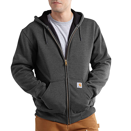 Carhartt Rain Defender Rutland Thrermal Lined Hooded Zip-Front Sweatshirt for Mens, Carbon Heather, 2XL/Regular 100632-026-REG-2XL