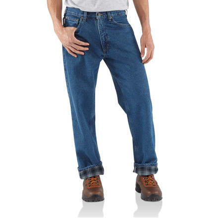 Carhartt Relaxed Fit Straight Leg Flannel Lined Pants for Mens, Darkstone, 29/32 B172-DST-32-29