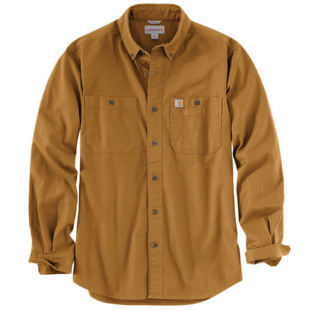 Carhartt Rugged Flex Rigby Long Sleeve Work Shirt - Men's, Carhartt Brown, Extra Large, Regular, 103554-211-REG-XL