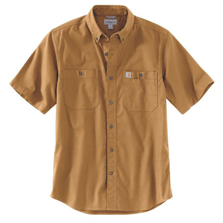 Carhartt Rugged Flex Rigby Short Sleeve Work Shirt - Mens, Carhartt Brown, 2XL-Regular, 103555-211-2XL-REG