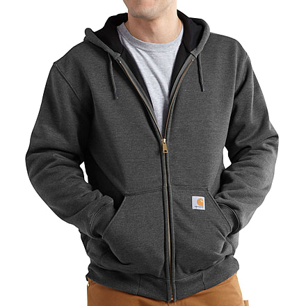 Carhartt Rutland Thermal-Lined Hooded Zip-Front Sweatshirt - Mens-Carbon Heather-Medium