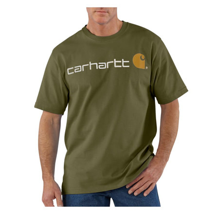 Carhartt Shortsleeve Logo T-Shirt - Men's-Army Green-X-Large