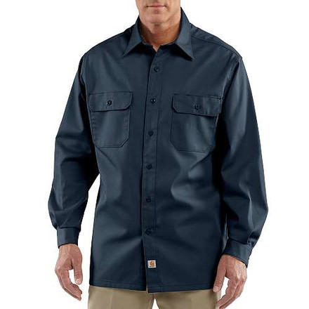 Carhartt Twill Long Sleeve Work Shirt for Mens, Navy, 3XL/Regular S224-NVY-REG-3XL