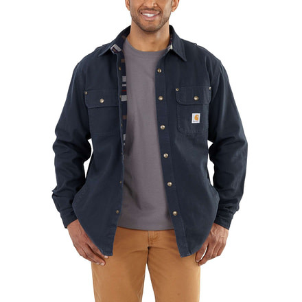 Carhartt Weathered Canvas Shirt Jacket for Mens, Navy, 4XL/Regular 100590-412-REG-4XL