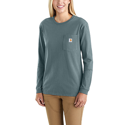 Carhartt Wk126 Workwear Pocket Long Sleeve Tshirt-Womens, Sea Glass, 2XLarge, Regular, 103244-331-REG-2XL
