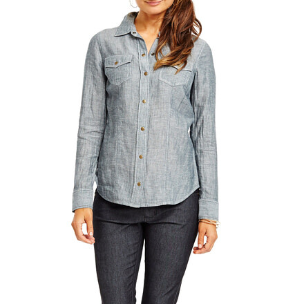 Carve Designs Inverness Shirt - Womens -Deep Sea Chambray-Large