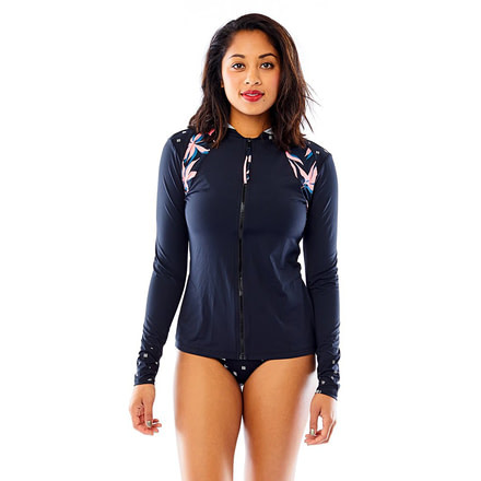 Carve Designs Molly Sunshirt, Womens, Black with Flamingo Palms, XS, RGHS17-695-XS