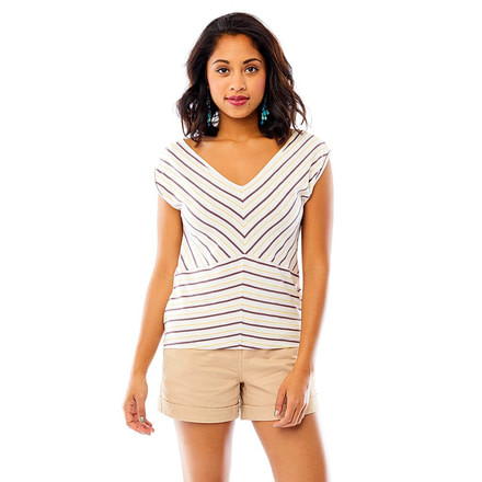 Carve Designs Ripley Tee, Womens, Sparrow Sun Stripe, XS, TSVB22-508-XS