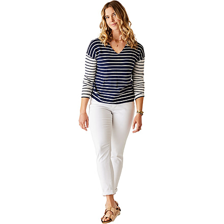 Carve Designs Zella Pullover - Womens, Navy Breton Stripe, Medium, SWLW64-502-MD