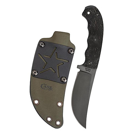 Case Winkler Fixed Blade Knife, 4.5in, 80CRV2, Hambone Blade, Caswell Finish, Winkler Black Textured Rubber Handle, Case Winkler Hambone, 43178