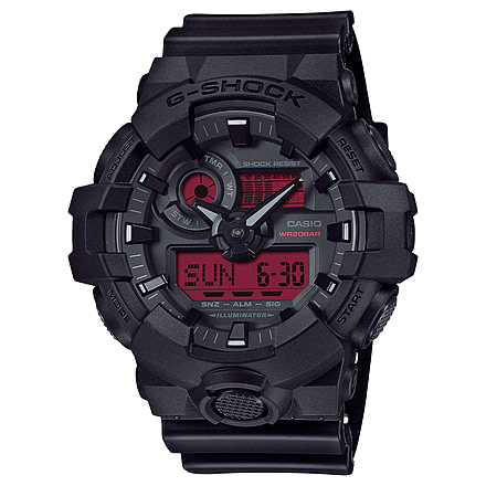 Casio G-Shock Mens Analog-Digital Watch, 57 mm Case Diameter, Resin, Black, Resin, GA-700BBR-1ACR
