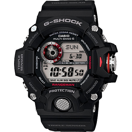 Casio Tactical G Shock Rangeman Triple Sensor Watch, BLK/RED, small GW9400-1