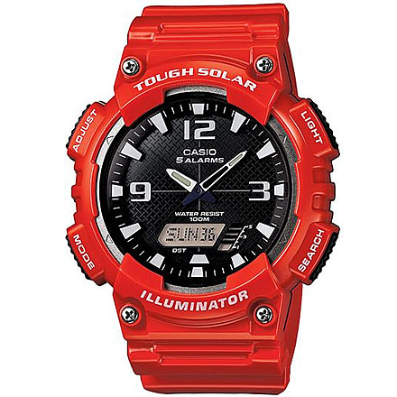 Casio Outdoor ANA-DIGI SOLAR  GLOSS /RED-BLK, Black/White AQS810WC-4AV