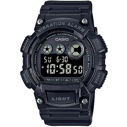 Casio Outdoor Classic Digital Watch w/Vibration Alarm, Super Bright Backlight, and Dial - Mens, Black, One Size, W735H-1BV