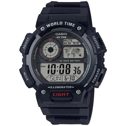 Casio Outdoor Classic Sport Digital Watch, w/100M Water Resistant, LED light AE1400WH-1AV