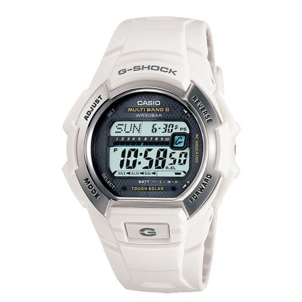 Casio Outdoor G-Shock Atomic White Outdoor Watch with Rally Mode Timer, White GWM850-7