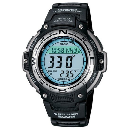 Casio Outdoor LOW TEMP RESISTANT 200M COMPASS, Black SGW100-1V