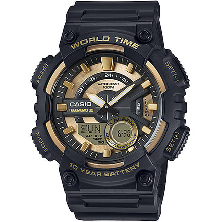 Casio Outdoor Mens Heavy Duty 3D Dial Ana-Digi Watch, Black, 10yr Battery, AEQ110BW-9AV
