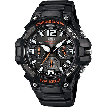 Casio Outdoor Mens Chrono Analog Watch, Black/Orange, MCW100H-1AVCF