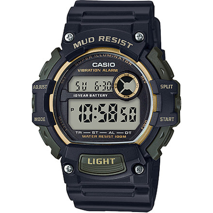 Casio Outdoor Mens Digital MUD Resistant Resin Watch, Black/Gold, TRT-110H-1A2VCF