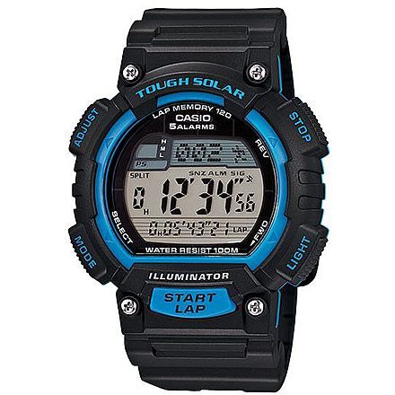 Casio Outdoor SOLAR 100M Water Resistant BLUE BLACK, Black/Blue STLS100H-2AV