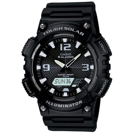 Casio Outdoor SOLAR POWER-ANALOG/DIGITAL-100M Water Resistant, Black/White AQS810W-1AVCF