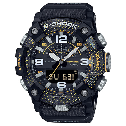 Casio Tactical G-Shock Mudmaster Ani-Digi Watch, Black/Yellow, One Size, GGB100Y-1A