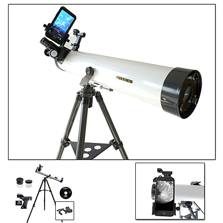 USED Cassini C-80 800mm x 80mm Reflector Telescope w/Smartphone Adapter, White, NSN N, SS-C80, EDEMO1