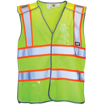 Caterpillar 5 Point Break Away Safety Vest, Hi-Vis Yellow, Medium/Large 1322029-407-M/L