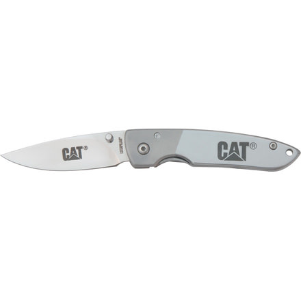 Caterpillar Hi Tech Linerlock Folding Knife,Stainless Blade, Stainless Handle CAT77