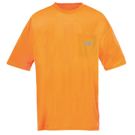 Caterpillar Hi-Vis Trademark Pocket T-Shirt, Hi-Vis Orange, Extra Large 1510499-607-XL